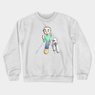 Man and Dog Running Crewneck Sweatshirt